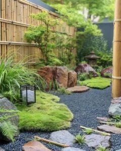 trang trí vườn Zen bằng đá và sỏi